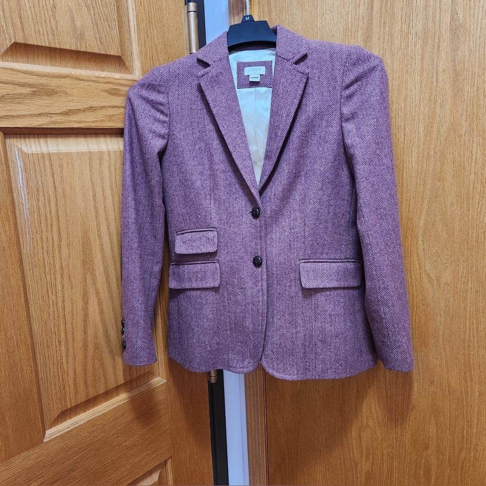 J. Crew Purple Tweed Blazer Jacket Size 2